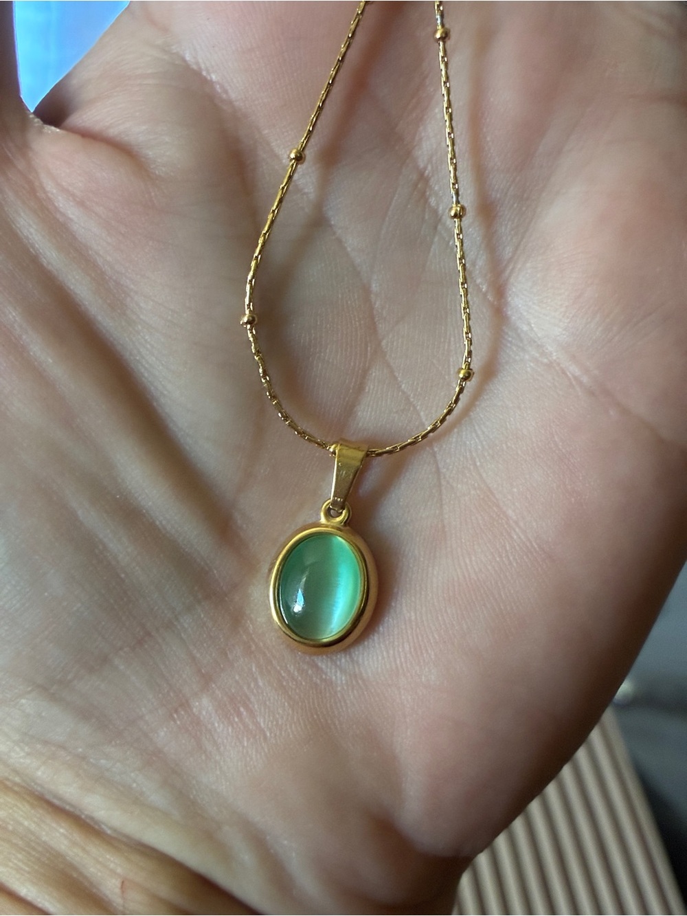 18K Gold Filled Opal Dainty Handcrafted Necklace